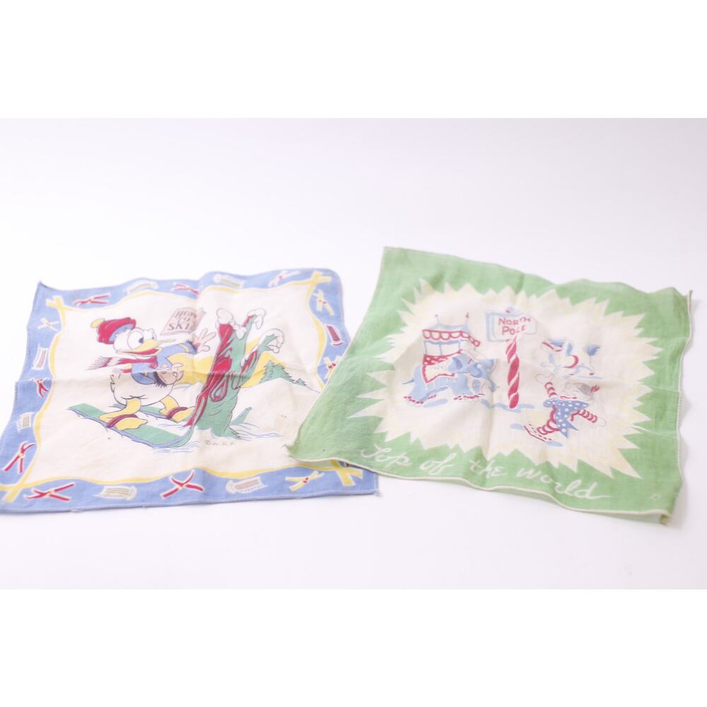 WDP, Donald Duck, North Pole, Handkerchief Lot, Children, Vintage ~260112-WH 893